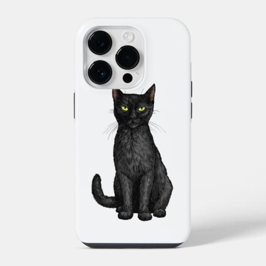 Schwarze Katze iPhone Hülle (Rückseite)