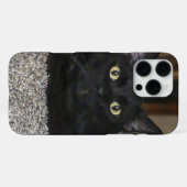 Schwarze Katze iPhone Hülle (Rückseite (Horizontal))
