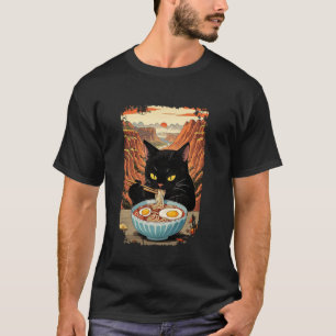 Schwarze Katze isst Ramen-Nudeln Grand Canyon Nati T-Shirt