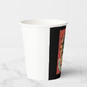 Schwarze Katze isst zu Halloween japanische Männer Pappbecher (Rechts)