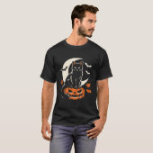 Schwarze Katze Jack O Lantern Halloween T-Shirt (Vorne ganz)