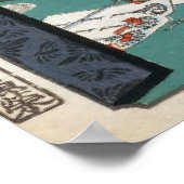 Schwarze Katze, japanische Schrift Poster (Ecke)