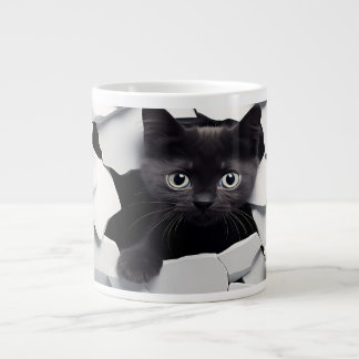 Schwarze Katze Jumbo-Tasse