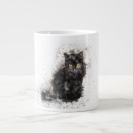 Schwarze Katze Jumbo-Tasse