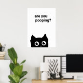 SCHWARZE KATZE KACKE DU POSTER (Heimbüro)