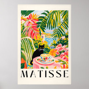 Schwarze Katze Kaffee Druck Henri Matisse Stil Küc Poster
