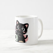 Schwarze Katze Kaffee (entkoffeiniert) Kaffeetasse (VorderseiteRechts)