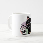 Schwarze Katze Kaffee (entkoffeiniert) Kaffeetasse (Vorderseite Links)