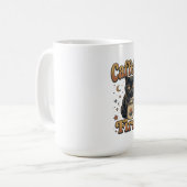 Schwarze Katze Kaffee Morgen Design Kaffeetasse (Vorderseite Links)