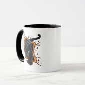 Schwarze Katze Kaffee Splash Tasse (Vorderseite Links)