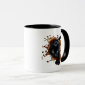 Schwarze Katze Kaffee Splash Tasse (VorderseiteRechts)
