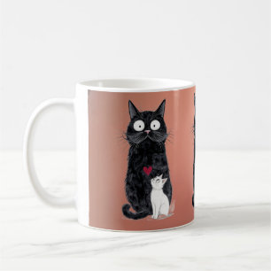 schwarze Katze Kaffeetasse