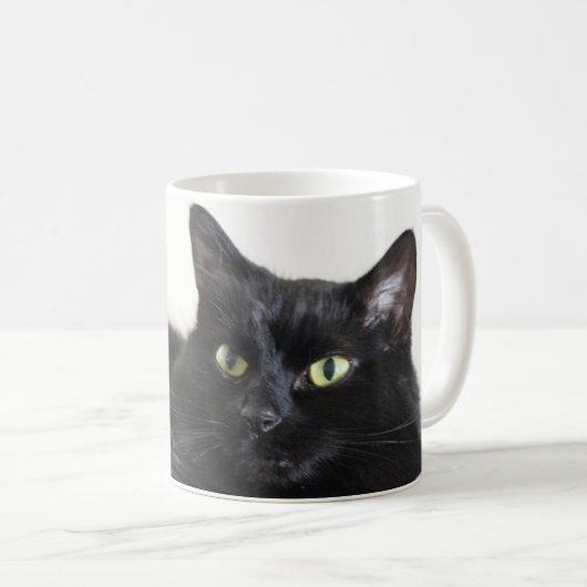 Schwarze Katze Kaffeetasse (VorderseiteRechts)