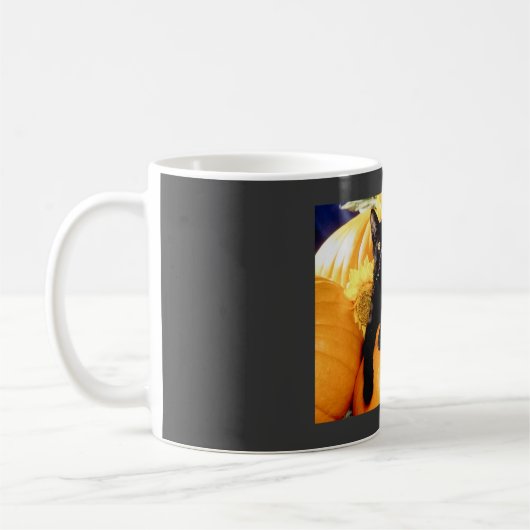 Schwarze Katze Kaffeetasse (Links)