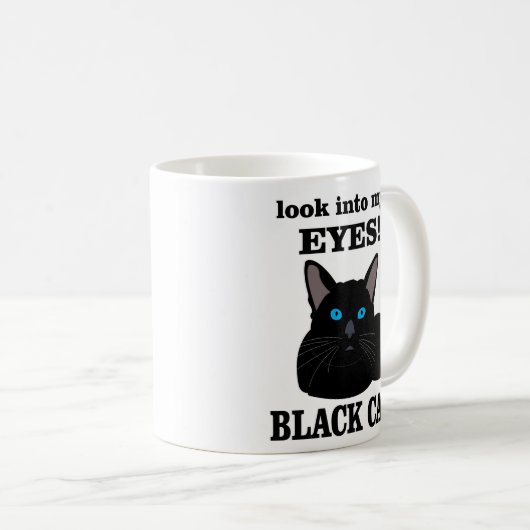 Schwarze Katze Kaffeetasse (VorderseiteRechts)