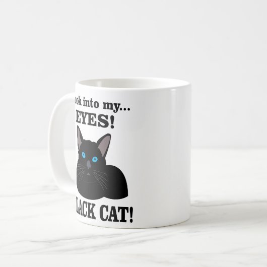 Schwarze Katze Kaffeetasse (Vorderseite Links)