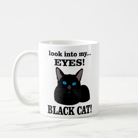 Schwarze Katze Kaffeetasse (Links)