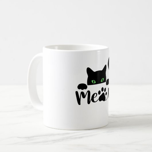 Schwarze Katze Kaffeetasse (Vorderseite Links)