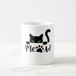 Schwarze Katze Kaffeetasse