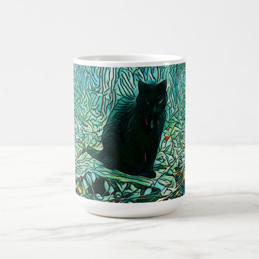 Schwarze Katze Kaffeetasse (Mittel)