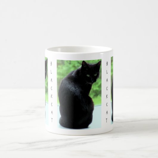 Schwarze Katze Kaffeetasse (Mittel)