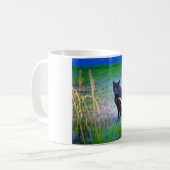Schwarze Katze Kaffeetasse (Vorderseite Links)