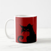 Schwarze Katze Kaffeetasse (Links)