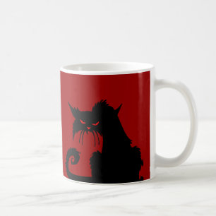 Schwarze Katze Kaffeetasse