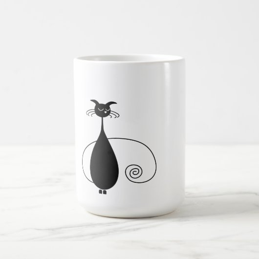 Schwarze Katze Kaffeetasse (Mittel)