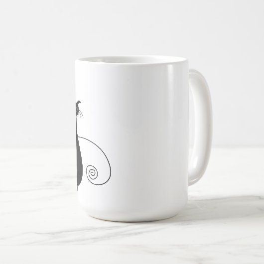 Schwarze Katze Kaffeetasse (VorderseiteRechts)