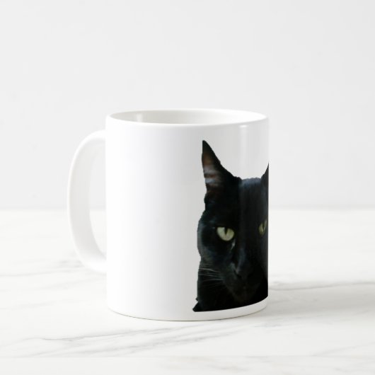 Schwarze Katze Kaffeetasse (Vorderseite Links)