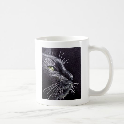 Schwarze Katze Kaffeetasse (Rechts)