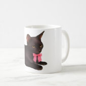 Schwarze Katze Kaffeetasse, Zweifarbiges Keramik, Kaffeetasse (VorderseiteRechts)