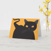 Schwarze Katze Karte (Gelbe Blume)