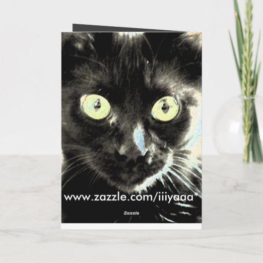 Schwarze Katze Karte (Rückseite)