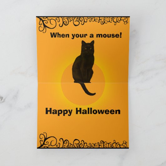 Schwarze Katze Karte (Innenseite)