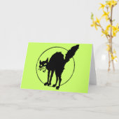 Schwarze Katze Karte (Gelbe Blume)