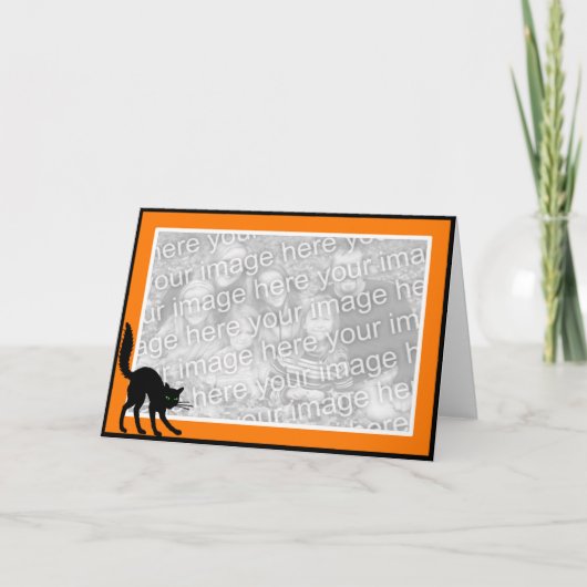 Schwarze Katze Karte (Vorderseite)