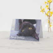 Schwarze Katze Karte (Gelbe Blume)