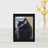 Schwarze Katze Karte (Gelbe Blume)