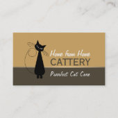 Schwarze Katze, Katterie, Boarding für Haustiere Visitenkarte (Vorderseite)