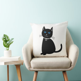 Schwarze Katze Katze Kissen