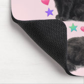 schwarze Katze kawaii süße Regenbogen Haustier Mam Mousepad (Ecke)