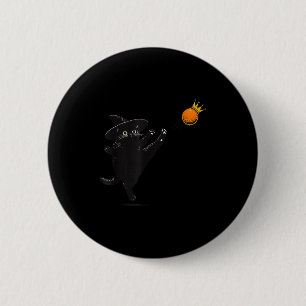 Schwarze Katze Keine Könige Vintage-Katzen Hallowe Button