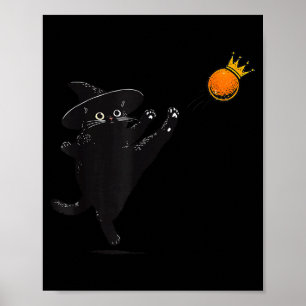 Schwarze Katze Keine Könige Vintage-Katzen Hallowe Poster