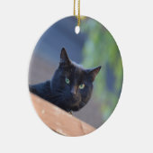 Schwarze Katze Keramik Ornament (Rechts)