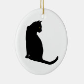 SCHWARZE KATZE KERAMIK ORNAMENT (Rechts)