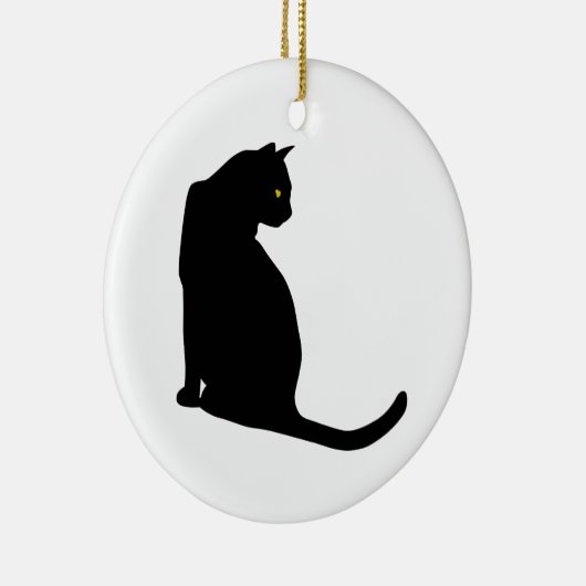 SCHWARZE KATZE KERAMIK ORNAMENT (Rechts)