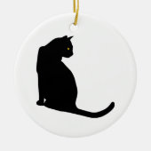 SCHWARZE KATZE KERAMIK ORNAMENT (Vorne)