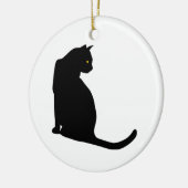 SCHWARZE KATZE KERAMIK ORNAMENT (Links)